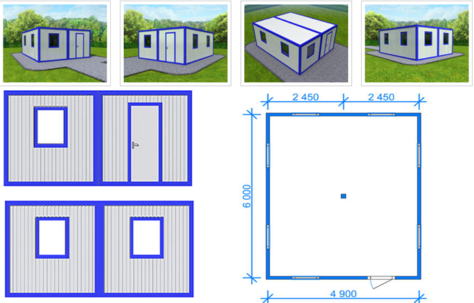 Модульное здание из 2 блок контейнеров